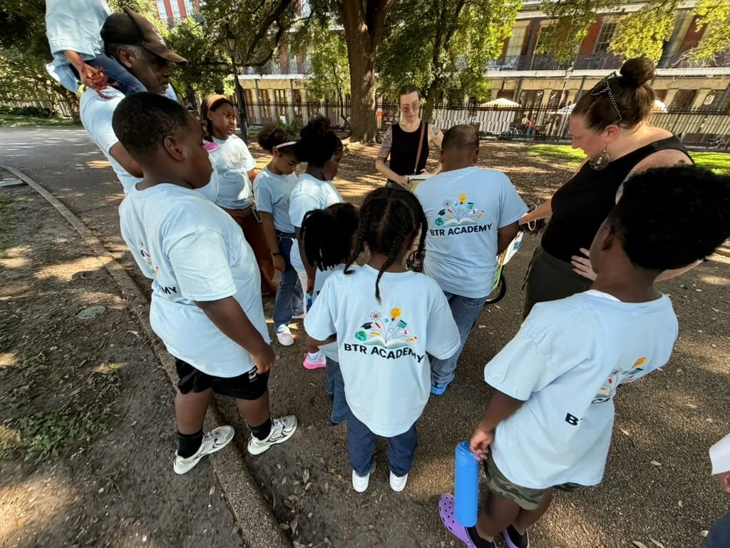 BTR students gather with their educator during a field trip